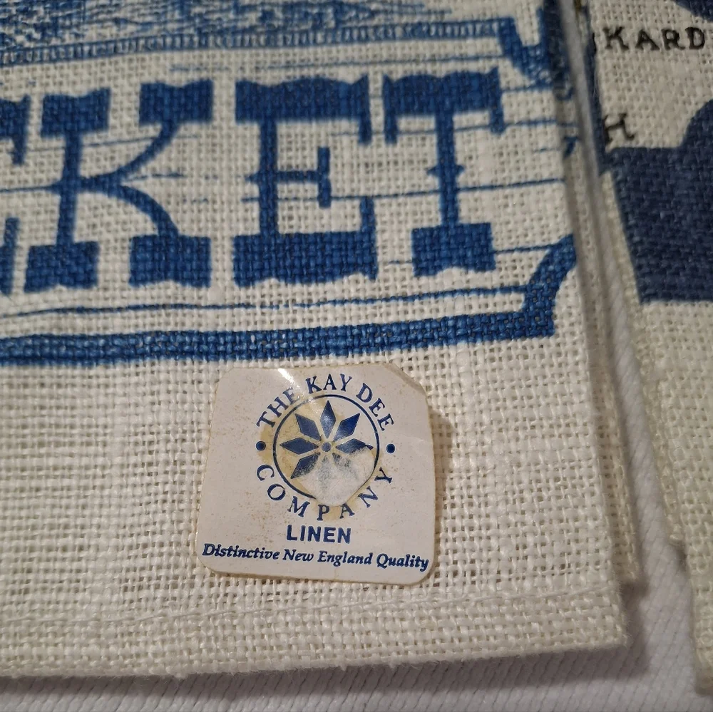 Set Of 2 New VTG New England Kay Dee Company Linen Tea Towels Woodbury Pewterers